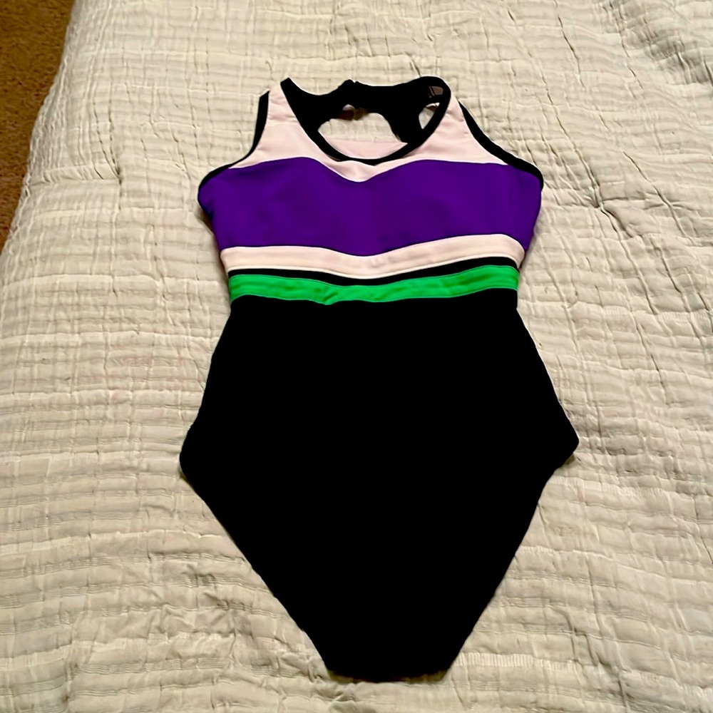 Vintage women’s striped swimsuit size 12 - Picture 1 of 6